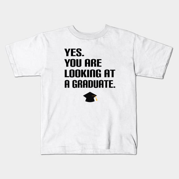 Looking at a graduate Kids T-Shirt by creationoverload